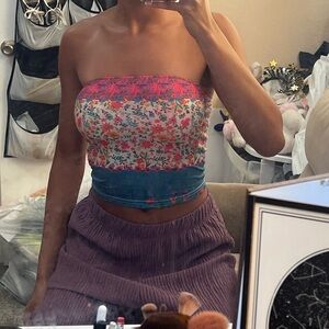 Floral Strapless Top - Multicolor